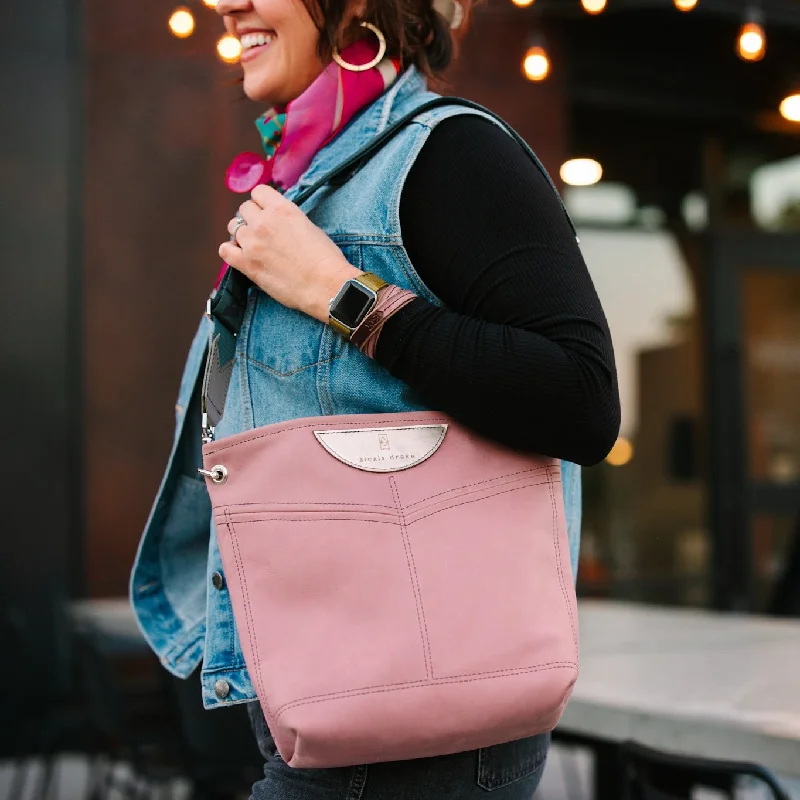 Stylish Bags For Fashion Bloggers Urban Edge Collection | V-Tivoli Shoulder Tote | Distressed Pink Jade