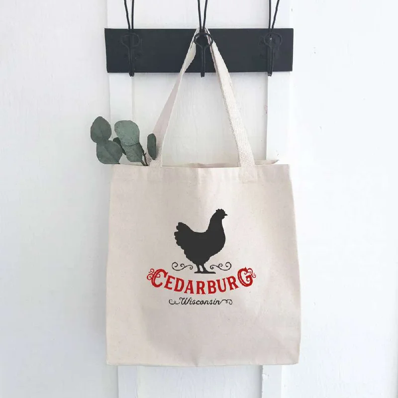 Durable And Cheap Bags Vintage Icon (Chicken) City/State - Canvas Tote Bag