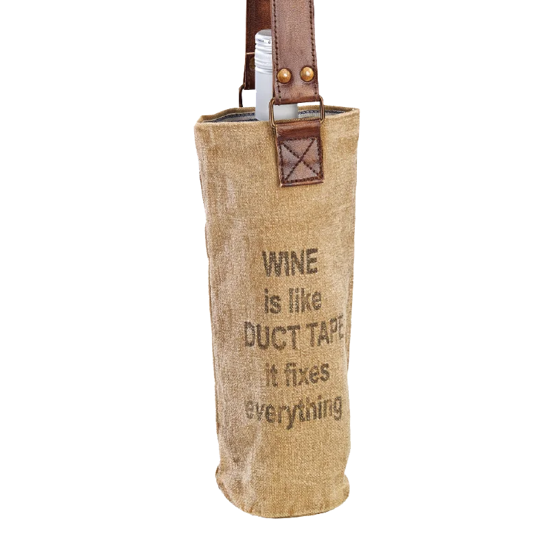 Tote Bag For Everyday Use Wine is like Duct Tape Canvas Wine Tote