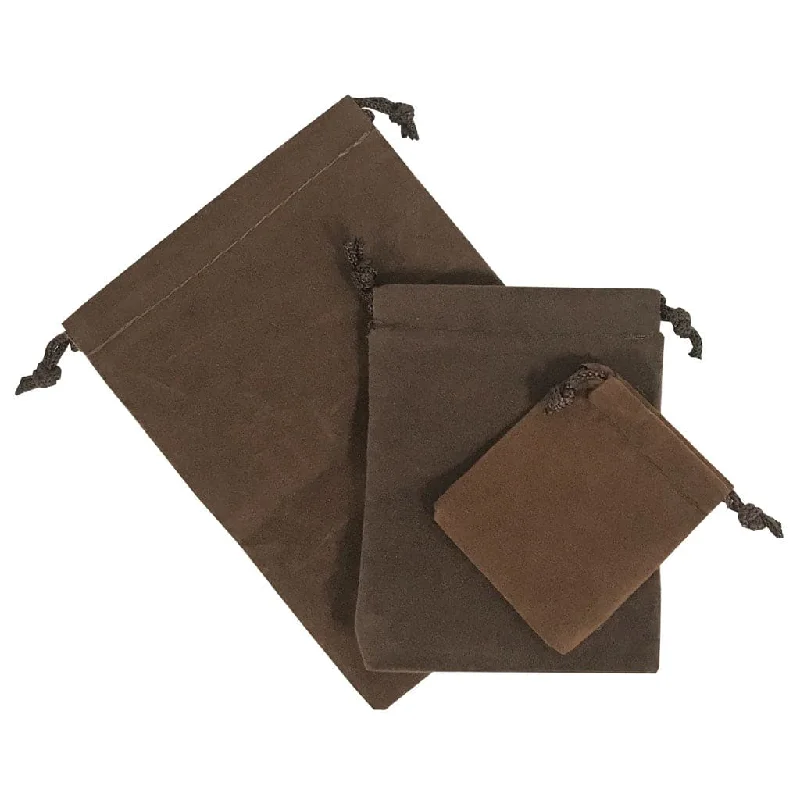Seize Bargains 3 pc. Brown Velour Bag Set
