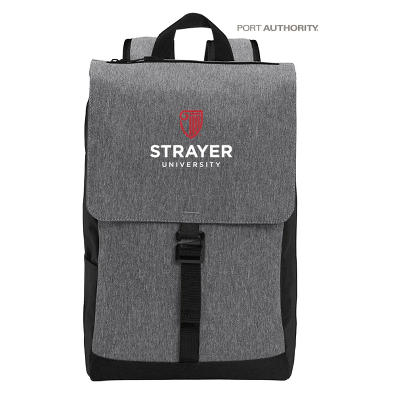 Spacious And Discounted Bags NEW STRAYER Port Authority ® Access Rucksack-Heather Grey/ Black