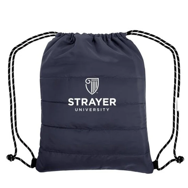 New Season Fashion Preview Sale NEW STRAYER HIT PUFFY QUILTED DRAWSTRING BAG - NAVY