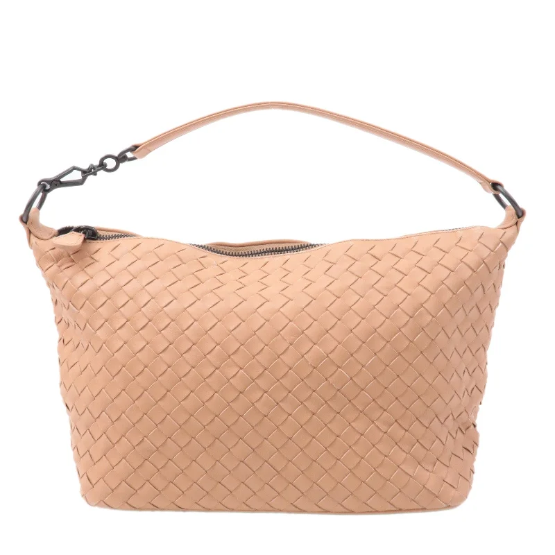 Bags For Sporty And Athletic Styles BOTTEGA VENETA Intrecciato Leather Shoulder Bag Beige 239988