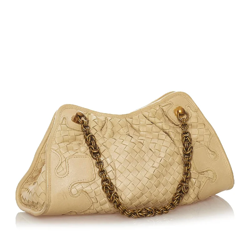 Stylish Bags With Discounts Bottega Veneta Intrecciato Leather Shoulder Bag (SHG-28138)