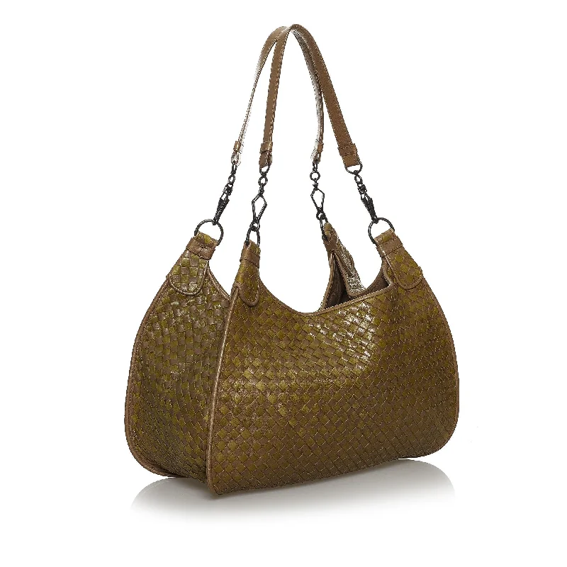 Bags With Discounts Bottega Veneta Intrecciato Leather Shoulder Bag (SHG-29926)