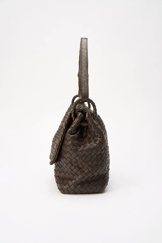 Luxury Bags Bottega Veneta Intrecciato Leather Shoulder Bag