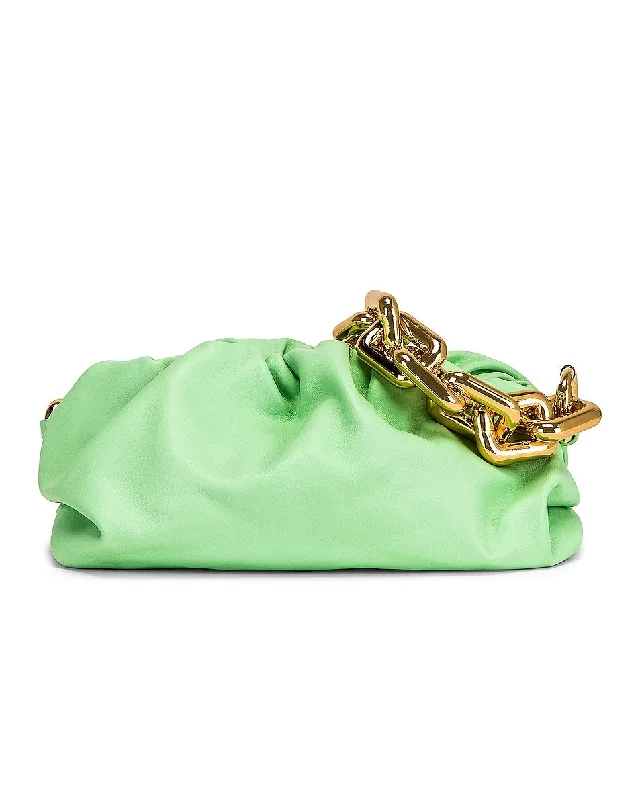 New Year Party Bag For Celebrations BOTTEGA VENETA TEEN CHAIN SHOULDER BAG IN WASABI GOLD