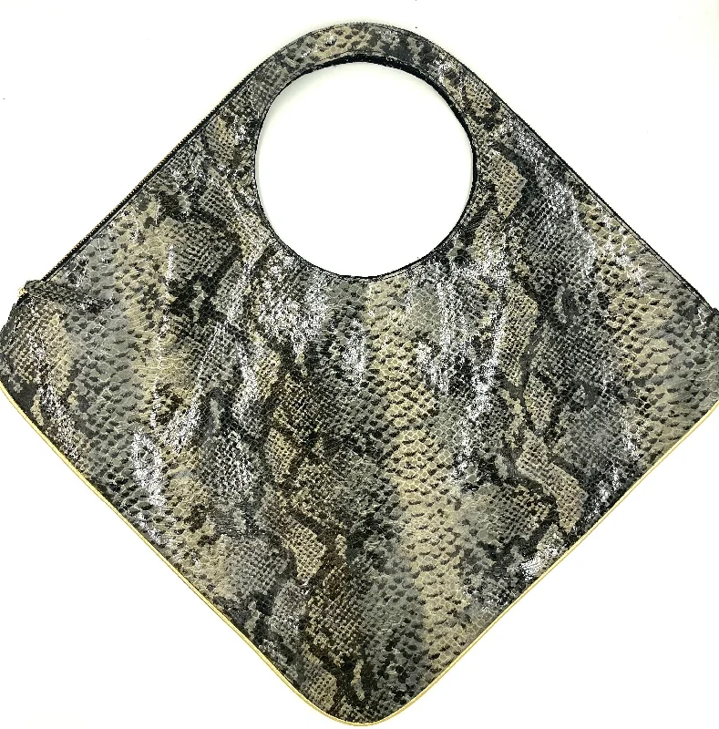 Edgy Bags For Bold And Daring Fashionistas Diamond Shoulder Bag in Python Black Beige and Grey