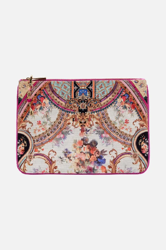 Holiday Gift Bags For Christmas SMALL CANVAS CLUTCH FRIENDS WITH FRESCOS