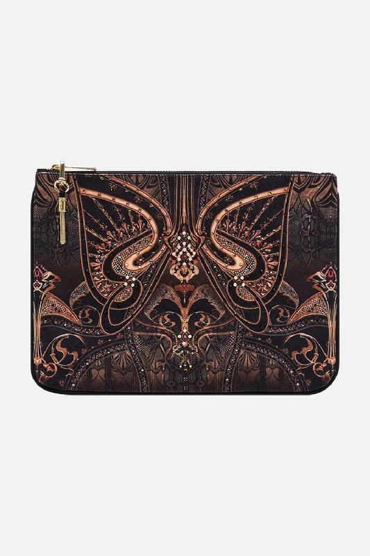 Bags With Tsa-Approved Features SMALL CANVAS CLUTCH NOUVEAU NOIR