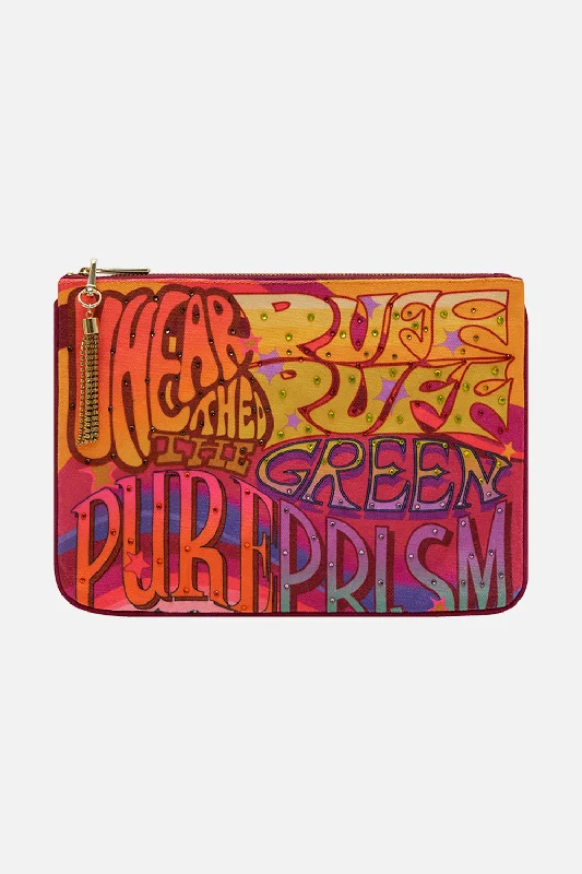 Luxury Bags On Sale SMALL CANVAS CLUTCH PURE PRISM