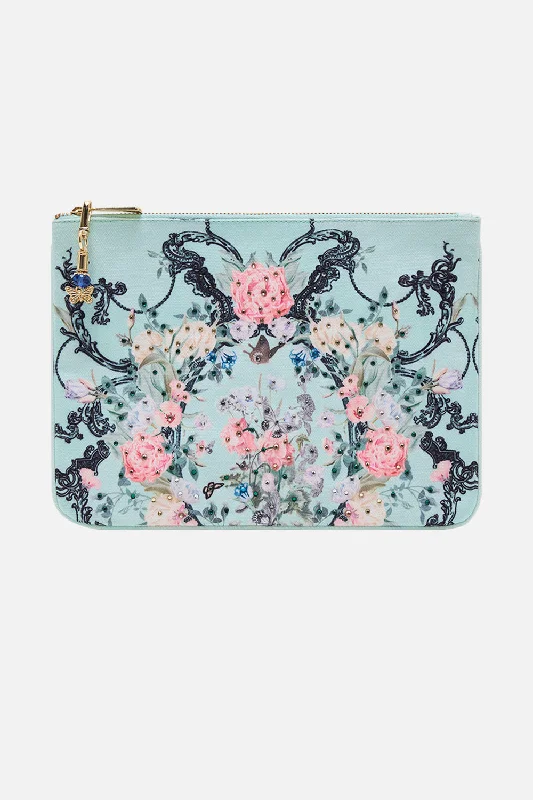 Odor-Resistant And Budget Bags SMALL CANVAS CLUTCH PETAL PROMISE LAND