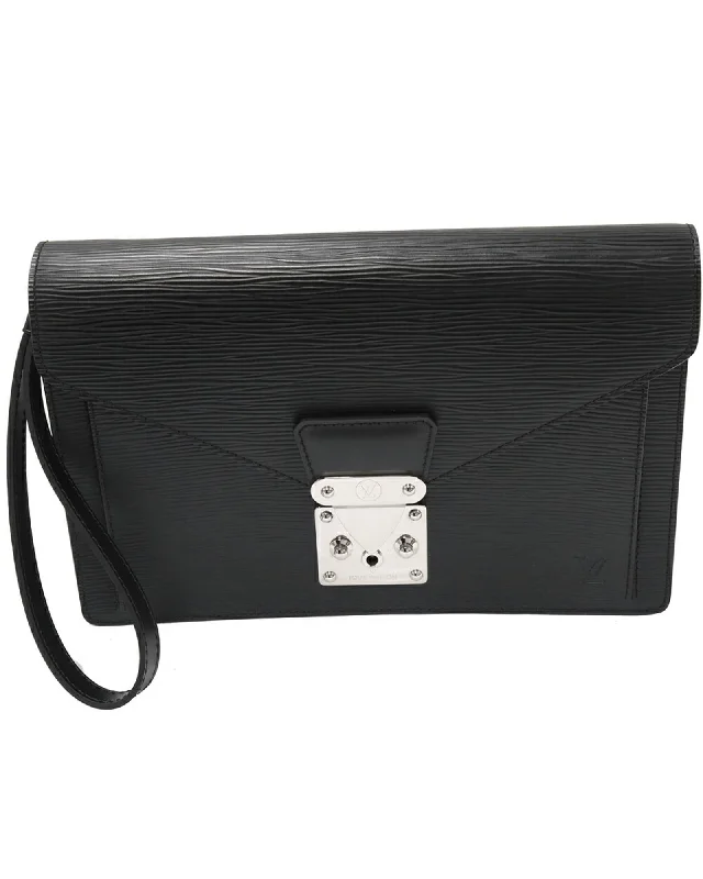 Durable And Fashionable Bags For Daily Use Epi Leather Clutch Bag in Pristine Condition