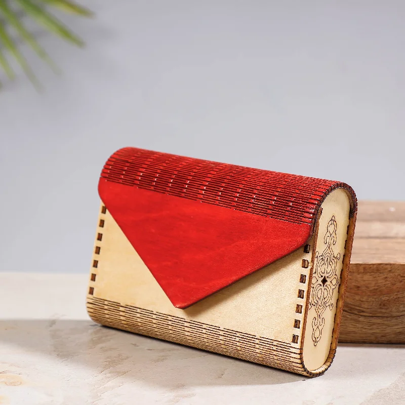 Vibrant Bags With Discounts Handcrafted Birch Wooden Clutch