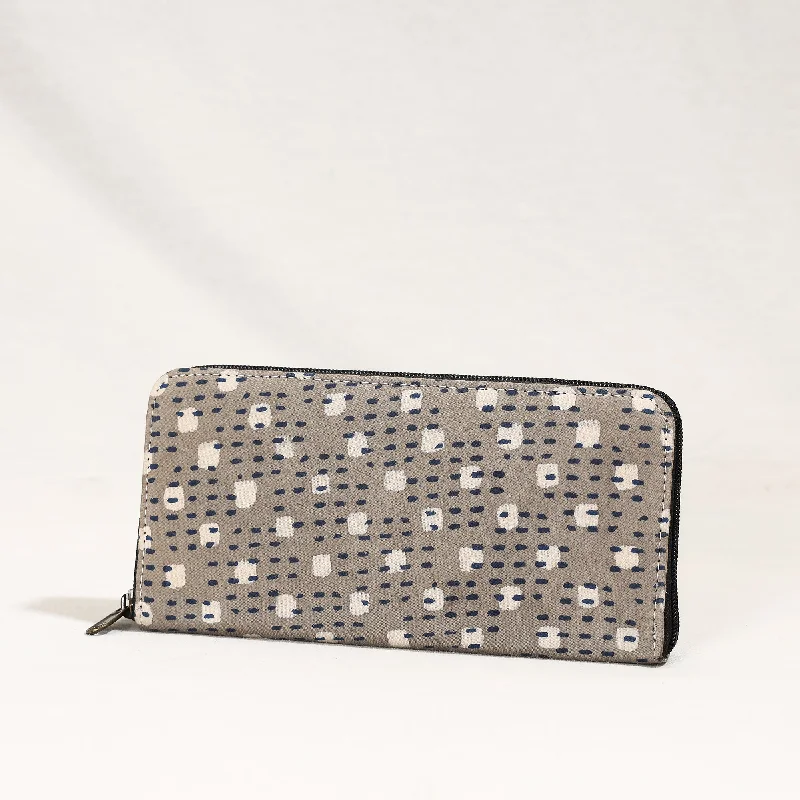 Elegant And On-Sale Evening Bags Grey - Handcrafted Block Printed Fabric Clutch Wallet