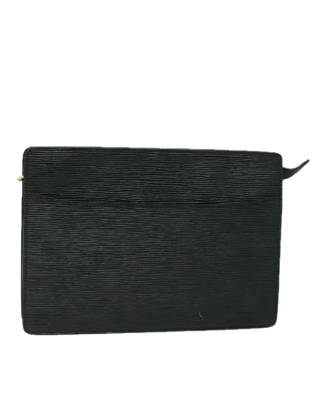 Spacious Bags With Holiday Promotions Black Epi Leather Clutch Bag for Men