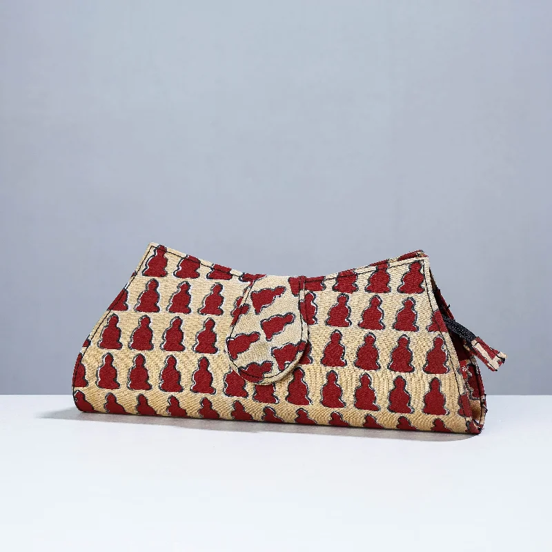 Bags For Minimalist And Functional Design Block Printing Cotton Clutch