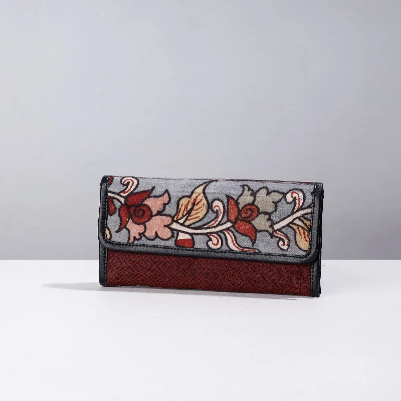 Handbag For Fashion Maroon - Handpainted Kalamkari Natural Dyed Cotton Clutch