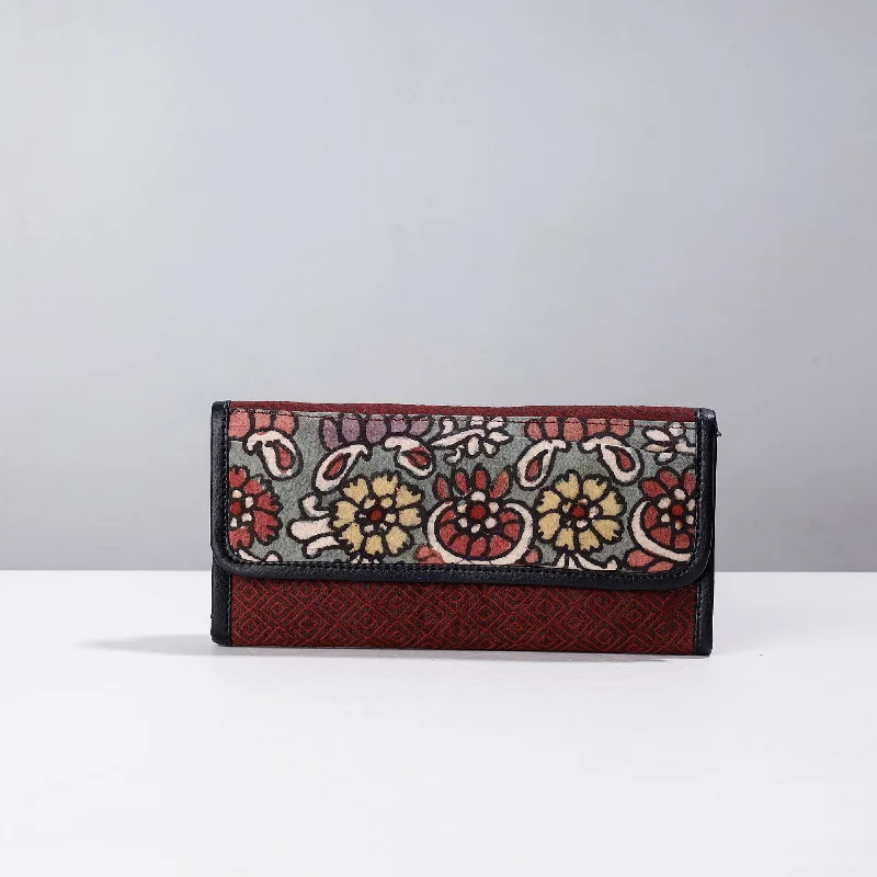 Discounted Designer Bags For Clearance Sale Maroon - Handpainted Kalamkari Natural Dyed Cotton Clutch