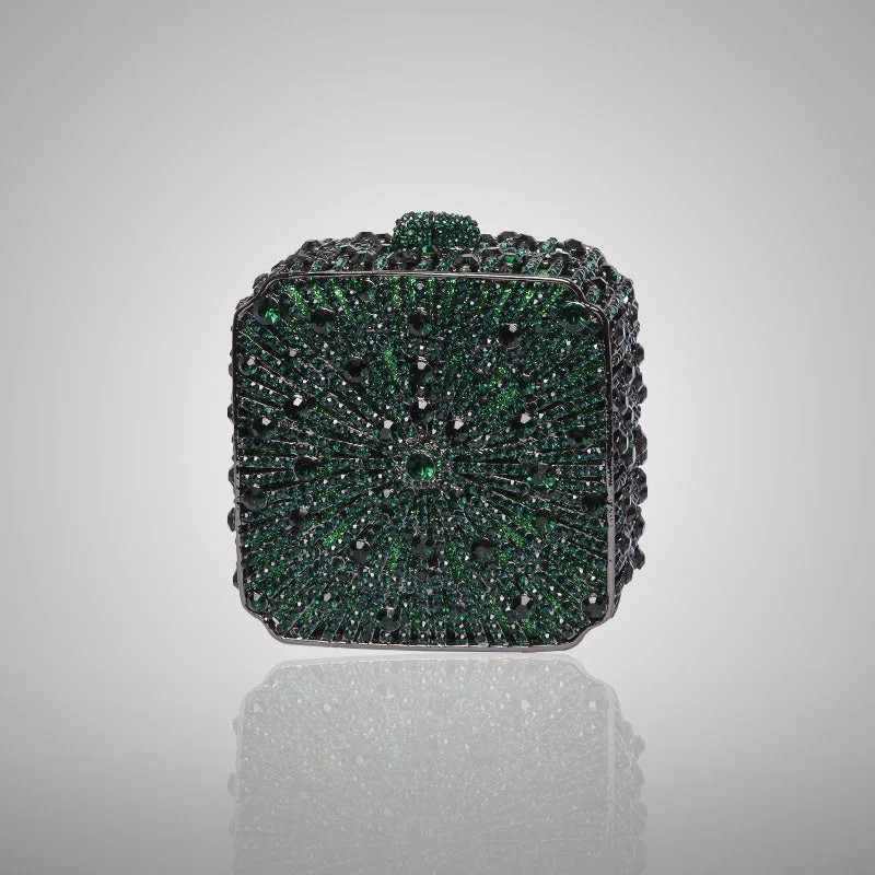 Flash Sale On Premium Bags Stunning Green Swarovski Crystal Clutch | C910