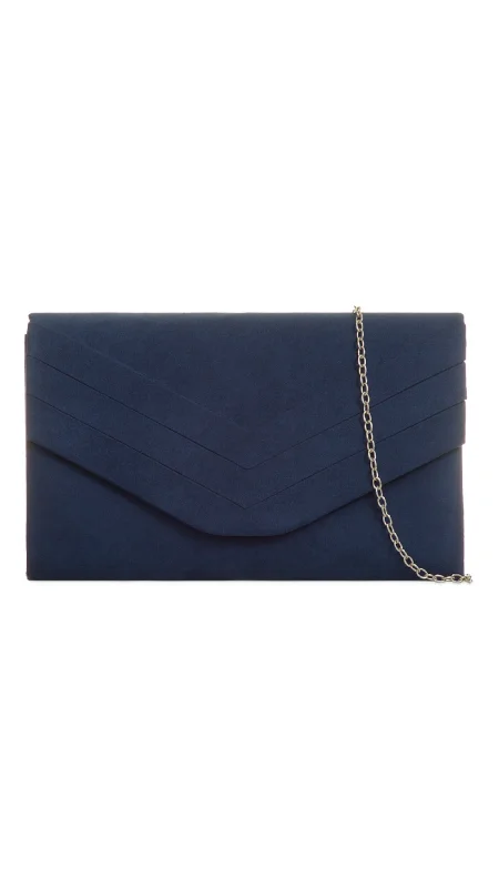 Vintage-Inspired Aria Clutch-Navy