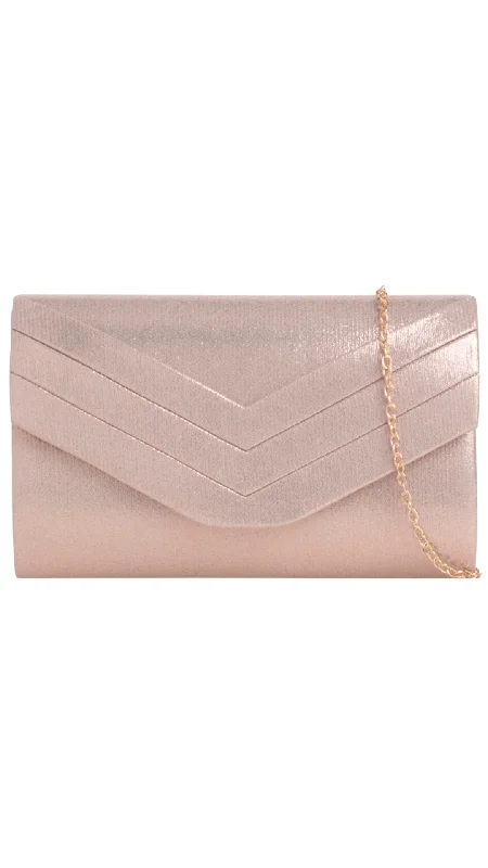 Luxury Bags Aria Clutch- Rose Gold