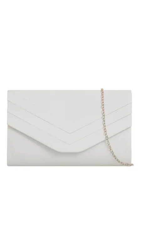 Minimalist Leather Bag For Modern Aesthetics Aria Clutch- White
