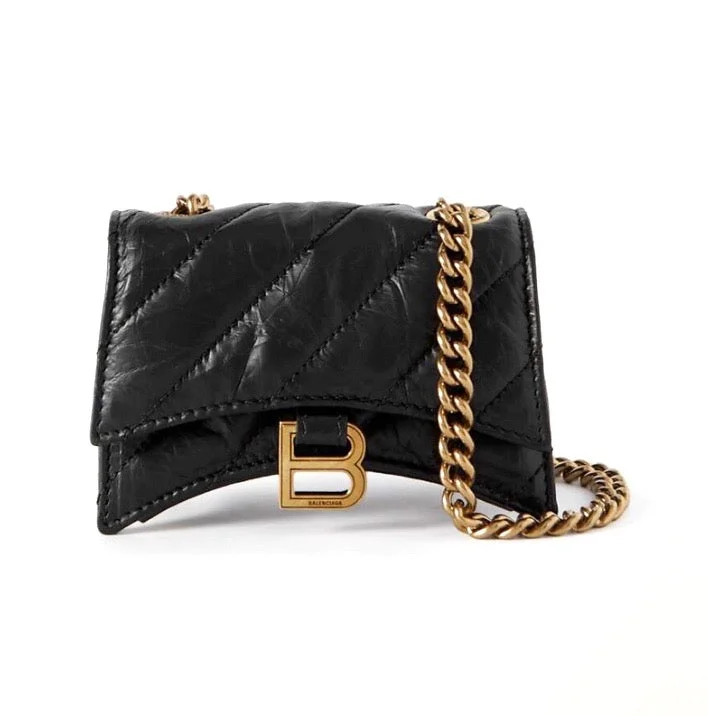 Trendy Bags BALENCIAGA CRUSH QUILTED LEATHER MINI CHAIN BAG
