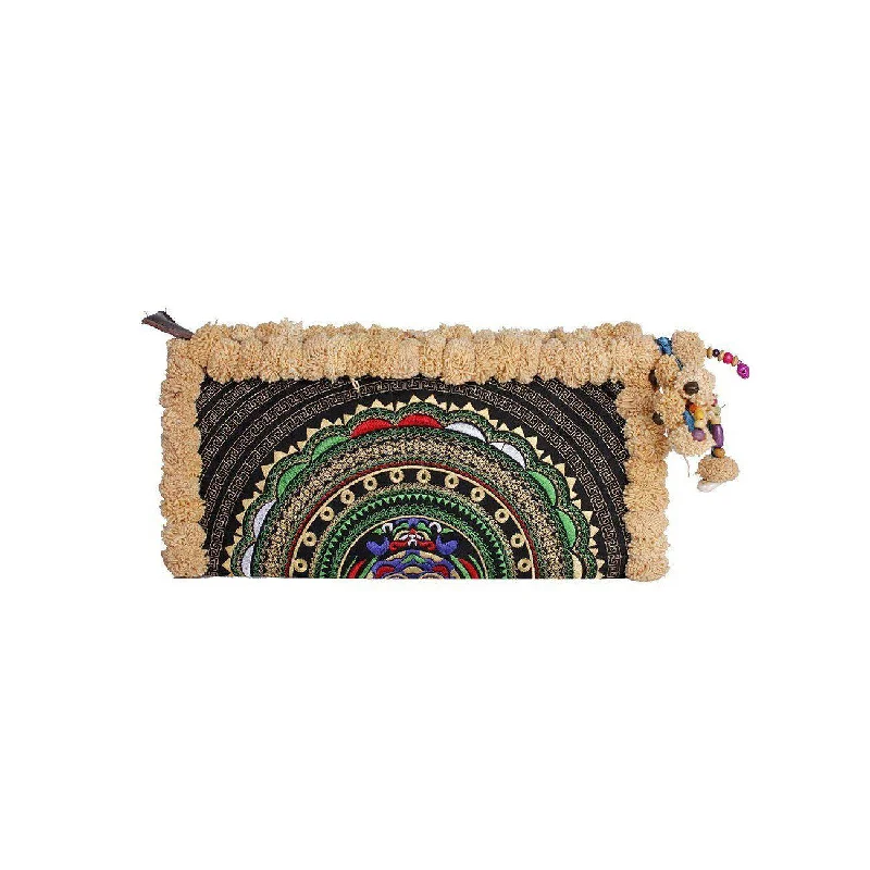 Bags For Playful And Chic Styles Pom Pom Boho Clutch - Thailand