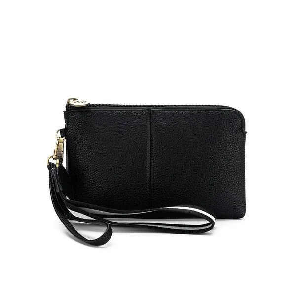 Minimalist Leather Bag For Modern Aesthetics Black Caviar Lylah Black Pouch