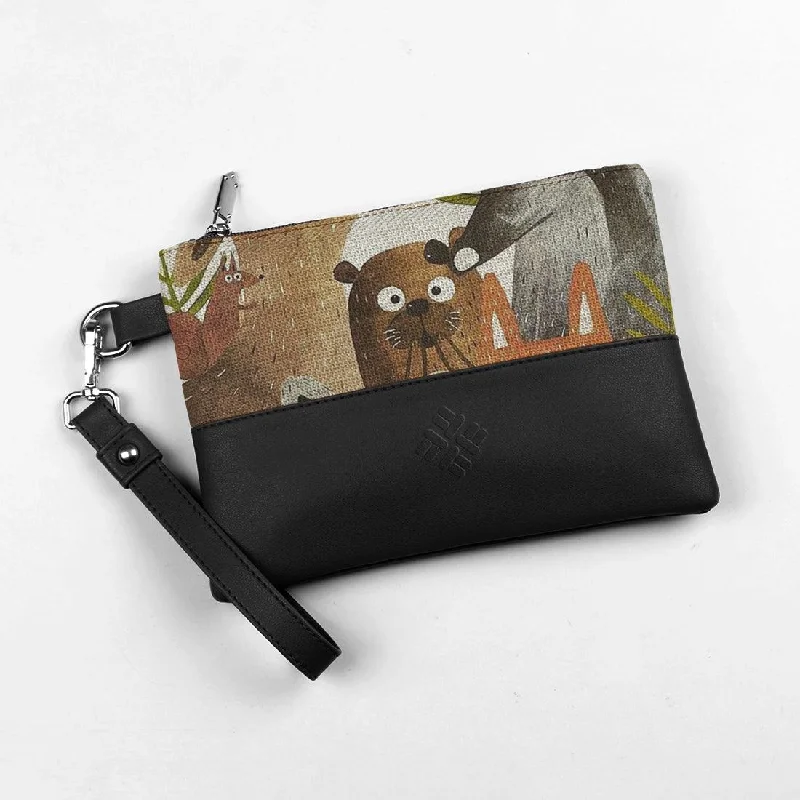 Bags For Personalized Gifts Black Toiletry Pouch Bear