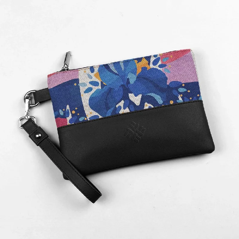 Bags With Seasonal Sales Black Toiletry Pouch Blue Flower