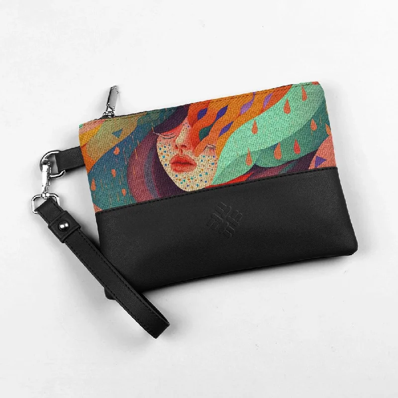 Bag For Modern Fashion Black Toiletry Pouch Colorful Toughts