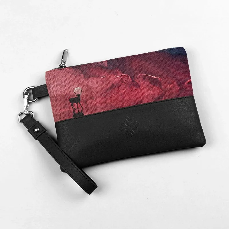 Flash Sale On Premium Bags Black Toiletry Pouch Deer Moon