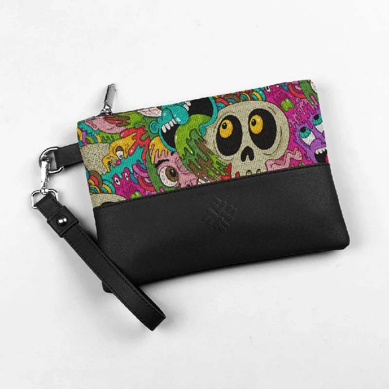 Inspired Bags For Timeless Elegance Black Toiletry Pouch Sick Pattern