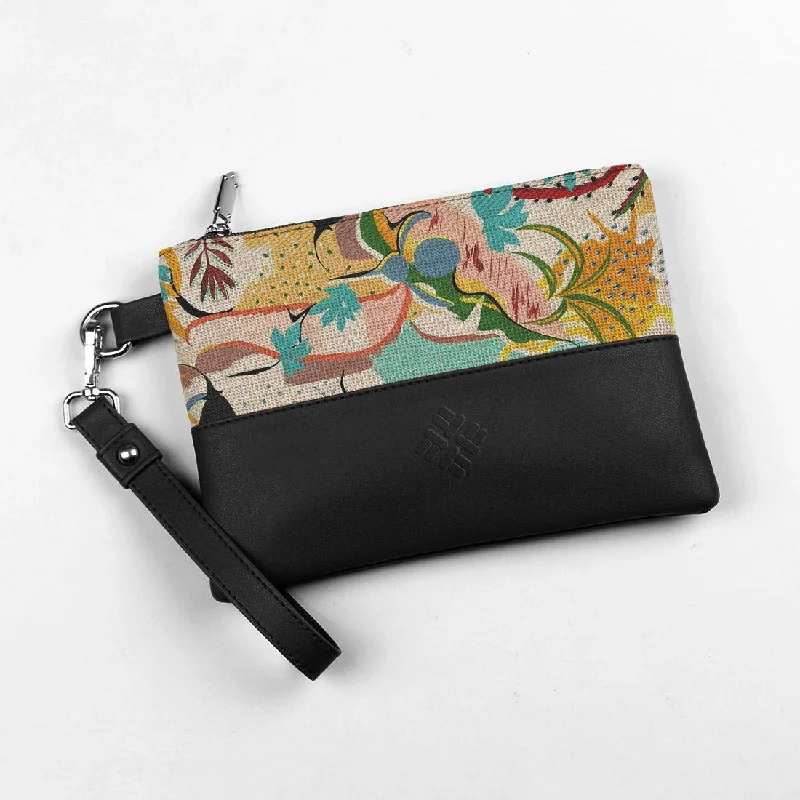 Luxury Bags For Working Professionals Black Toiletry Pouch Summer Abstract