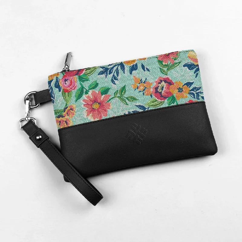 Bags With Tsa-Approved Features Black Toiletry Pouch Summer Flowers