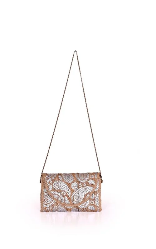 Professional Bags With Office Discounts Boho-mia Paisley Jute Clutch