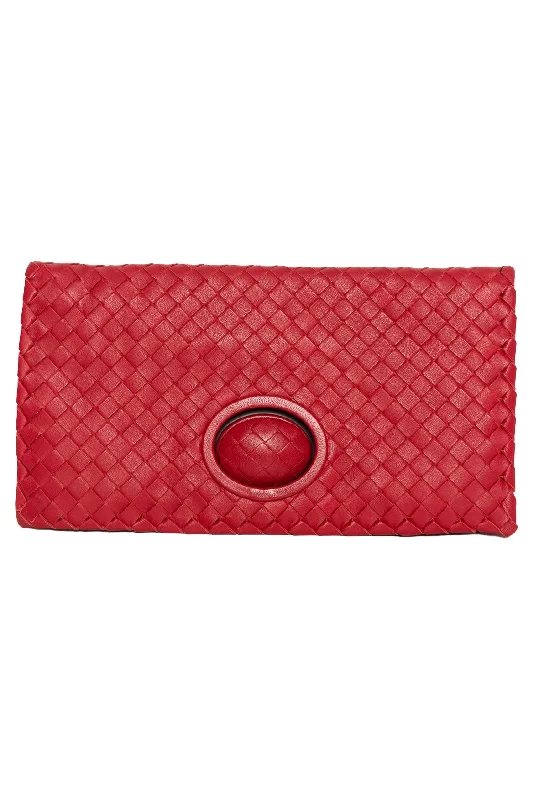 Trendy And Discounted Designer Handbags Bottega Veneta Nappa Intrecciato Twist Lock Clutch