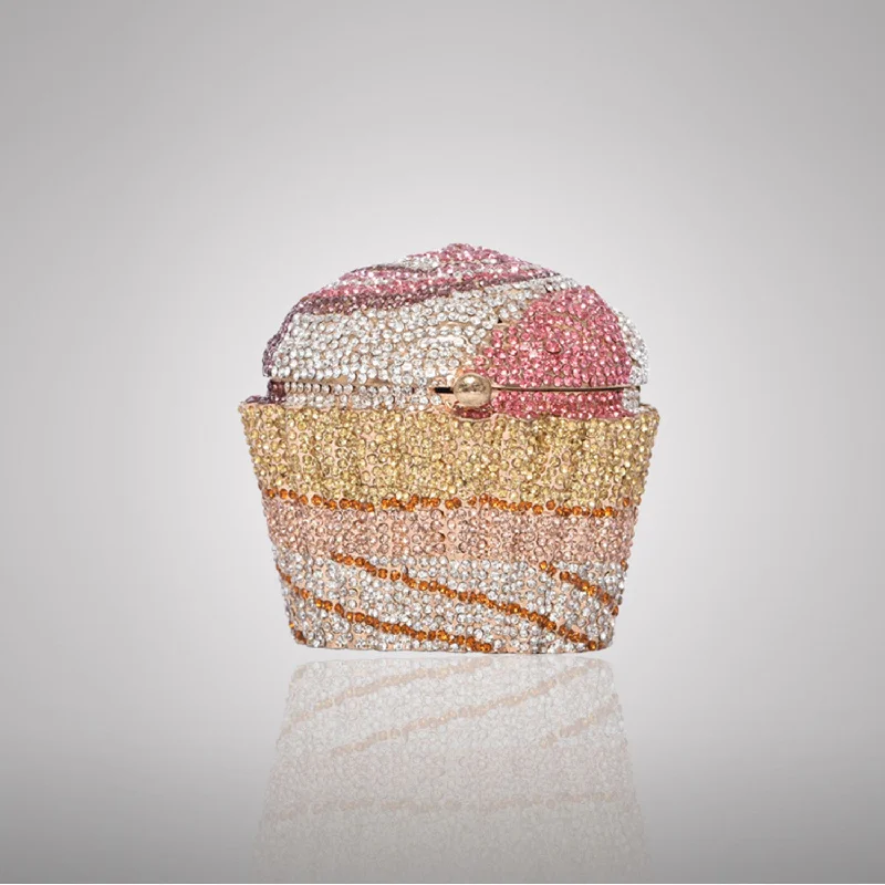 Eco-Friendly Bags For Sustainable Fashion Lovers Whimsical Cupcake-Shaped Swarovski Clutch | C596