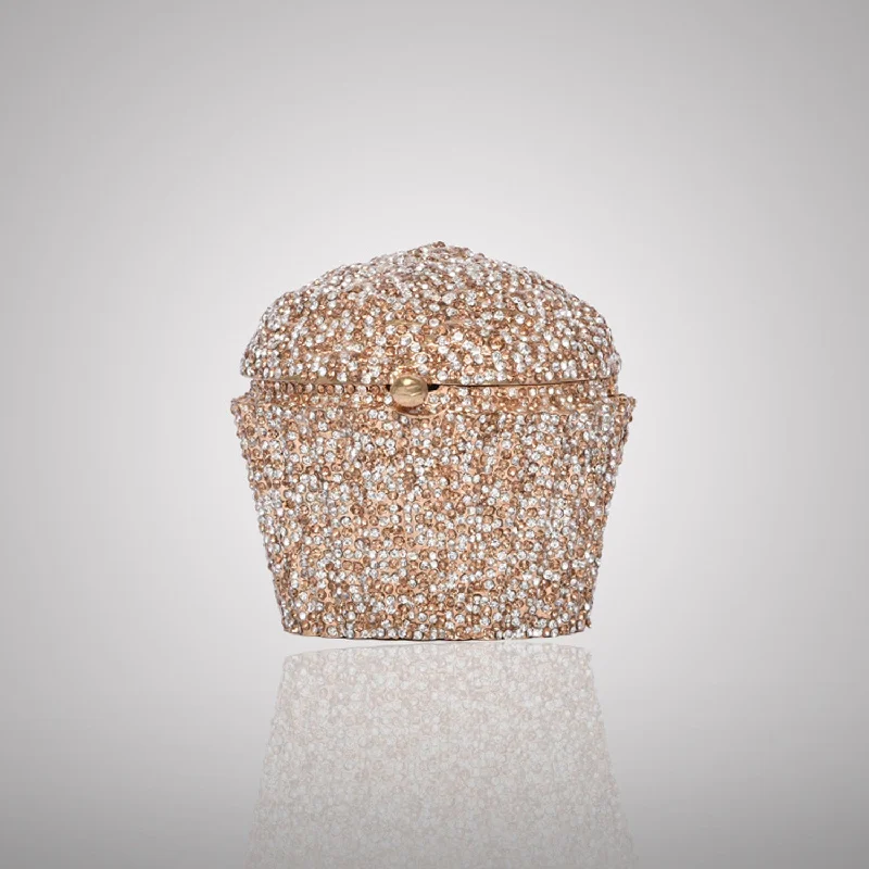 Spacious Bags With Holiday Promotions Unique Cupcake-Shaped Swarovski Clutch | C596