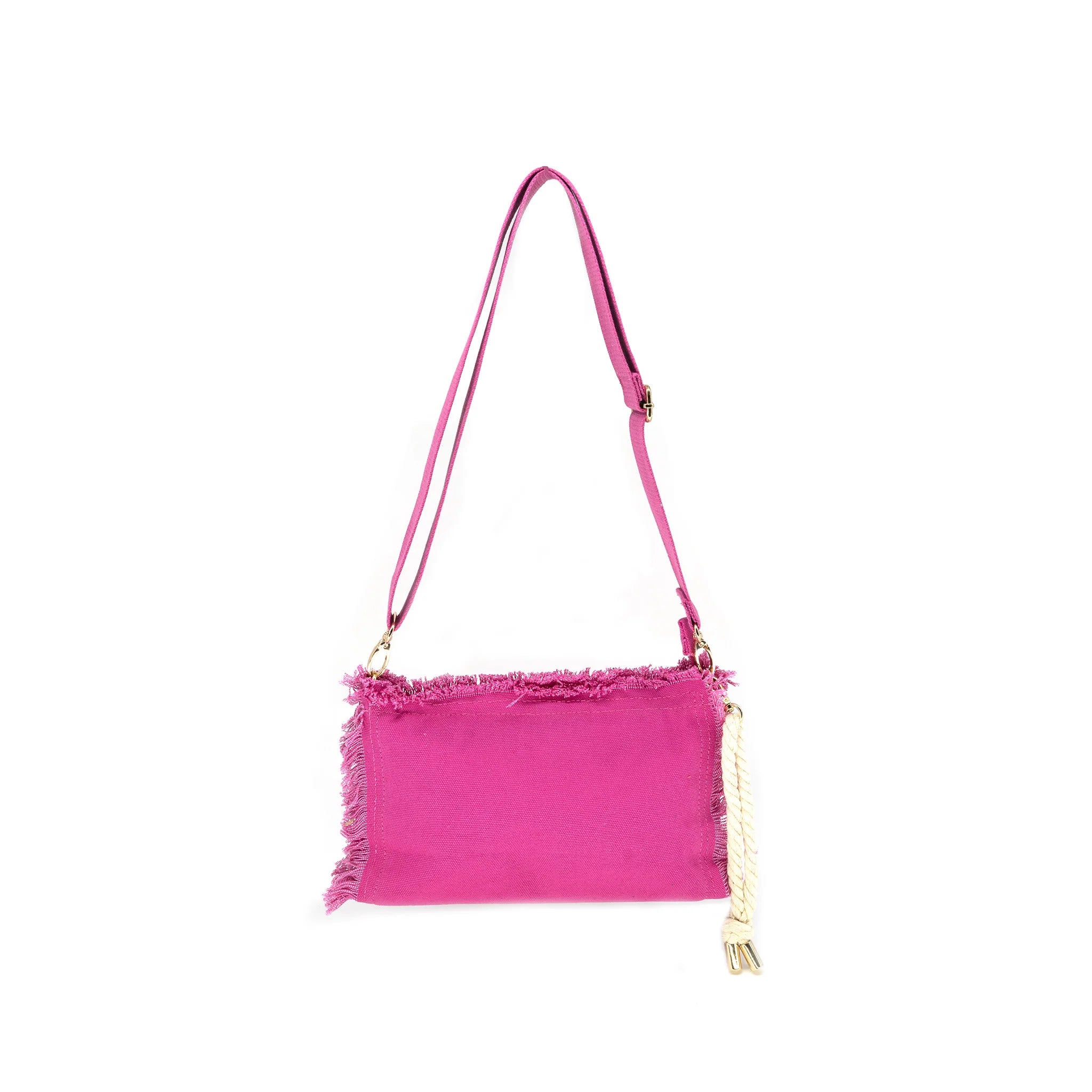 Bold Fashionistas Canvas Fringe Clutch - Fuchsia