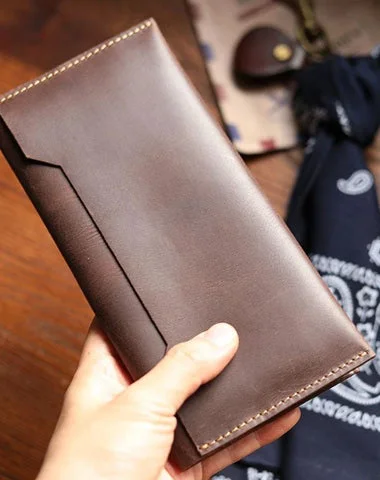 Senior Travelers Vintage Brown Leather Mens Long Wallet Bifold Long Wallet Brown Phone Clutch Wallet For Men Senior Travelers Vintage Brown Leather Mens Long Wallet Bifold Long Wallet Brown Phone Clutch Wallet For Men