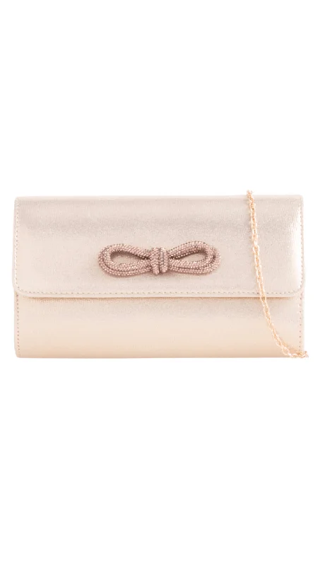 Tsa-Approved Bags For Hassle-Free Airport Security Ellen Clutch- Gold