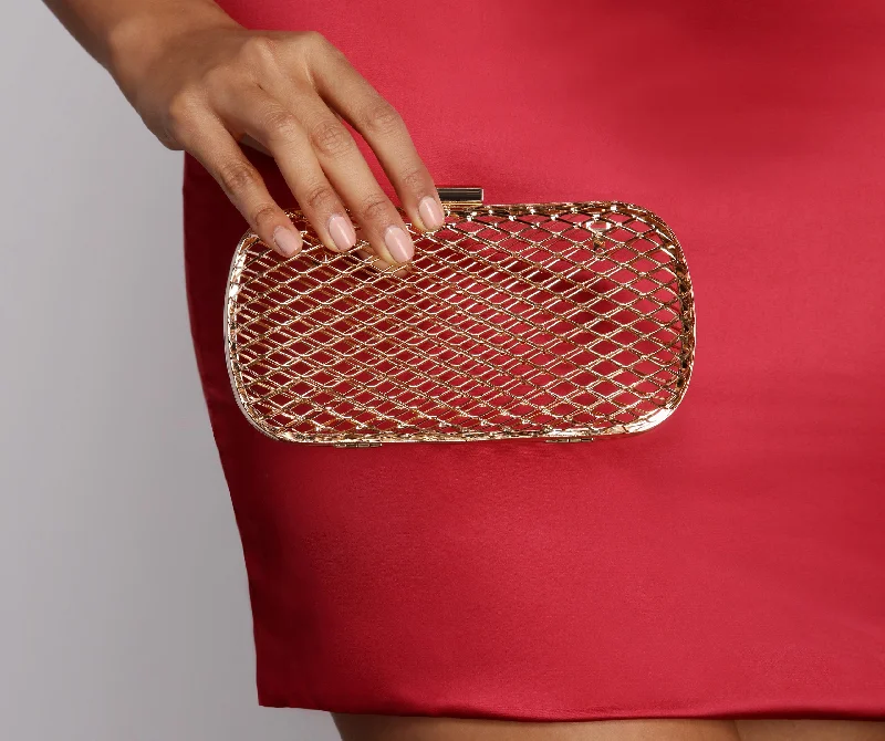 Anti-Theft And Budget-Friendly Bags Gilded Cage Box Clutch