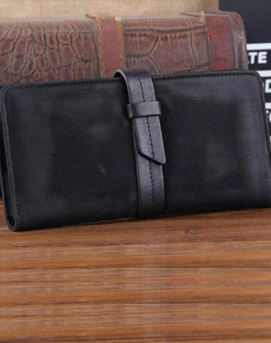 Tsa-Approved Bags For Hassle-Free Airport Security Handmade Leather Mens Cool Long Leather Wallet Clutch Wristlet Wallet for Men