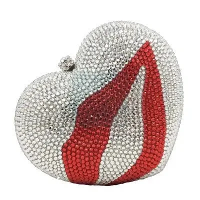 Bags For Personalized Gifts Heart and Kiss Crystal Clutch (variety)