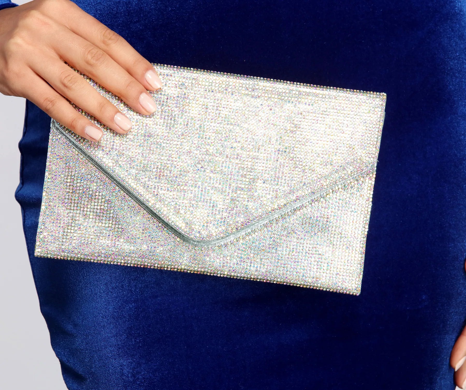 Eco-Friendly Bags With Promotions Iridescent Rhinestone Radiance Envelope Clutch