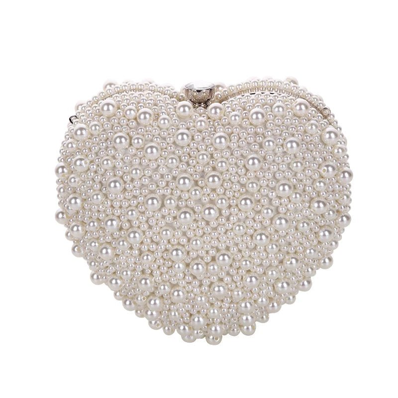 Halloween-Themed Ivory Pearl Heart Clutch