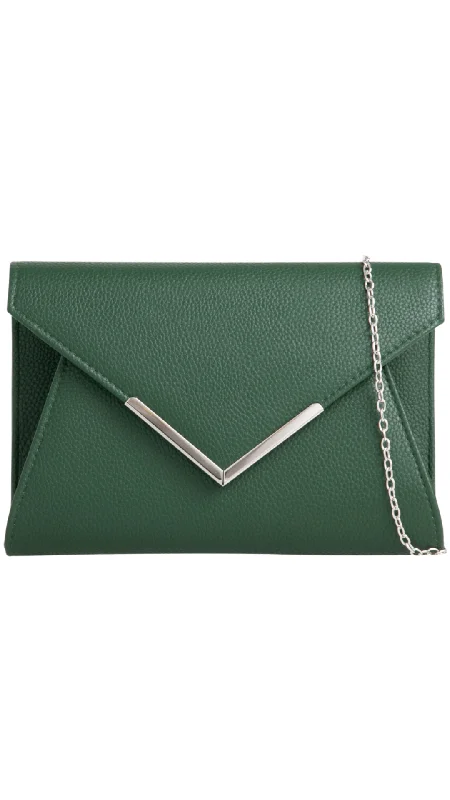 Odor-Resistant And Budget Bags Lucy Clutch- Dark Green